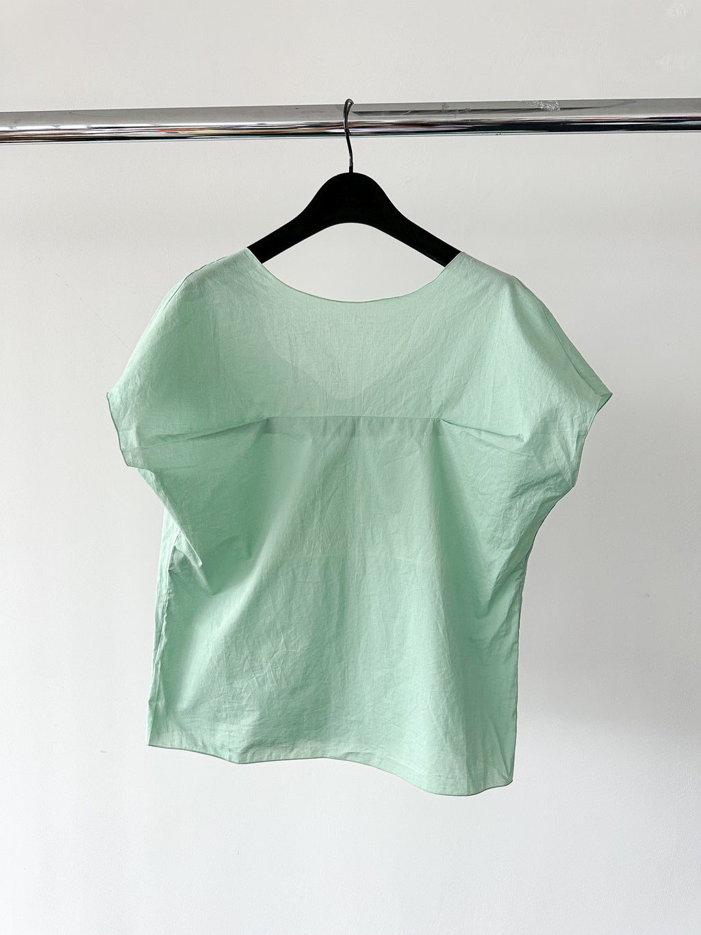 Marni Green Cotton Ruched Detail Babydoll Smock Top