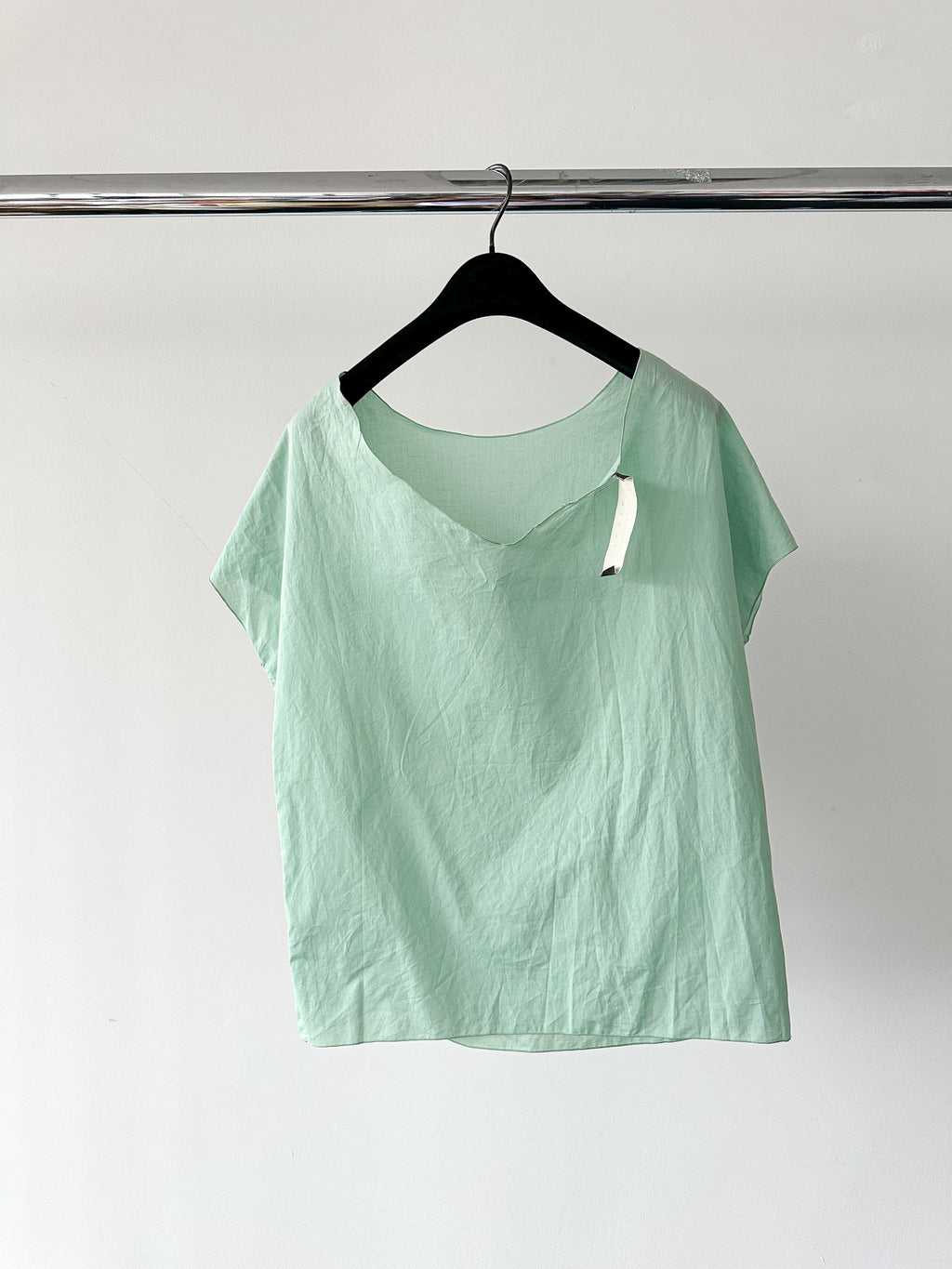 Marni Green Cotton Ruched Detail Babydoll Smock Top