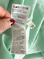 Marni Green Cotton Ruched Detail Babydoll Smock Top