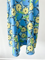 Moschino Lemon Print Amalfi Blue V-Neck Spaghetti Strap Dress