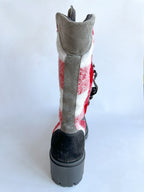 Emporio Armani Red Checked Wool Winter Suede Boots