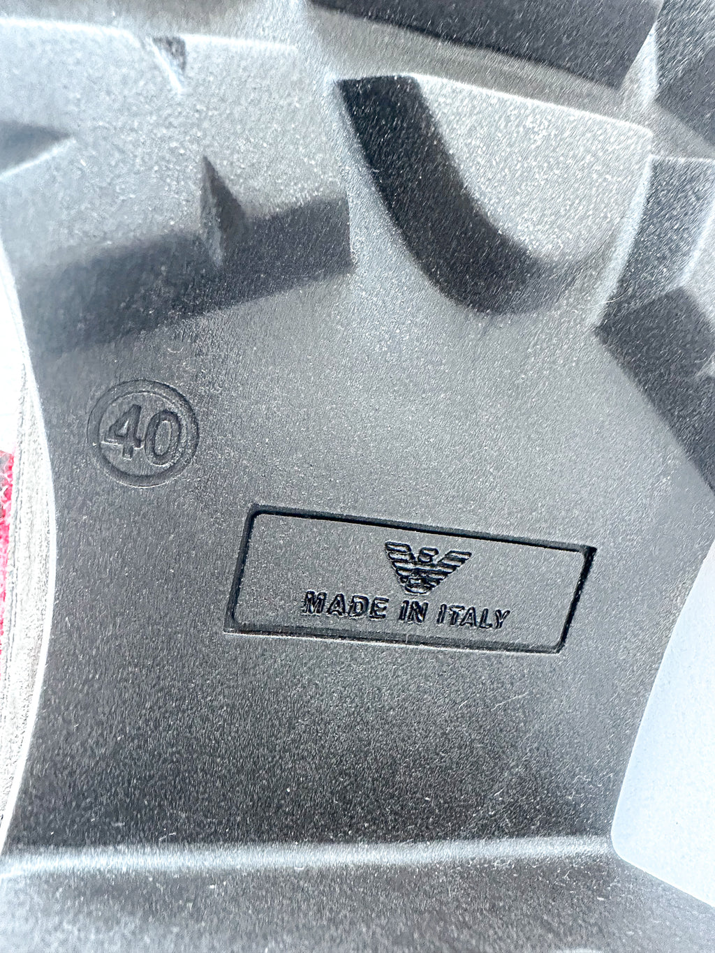 Emporio Armani Red Checked Wool Winter Suede Boots