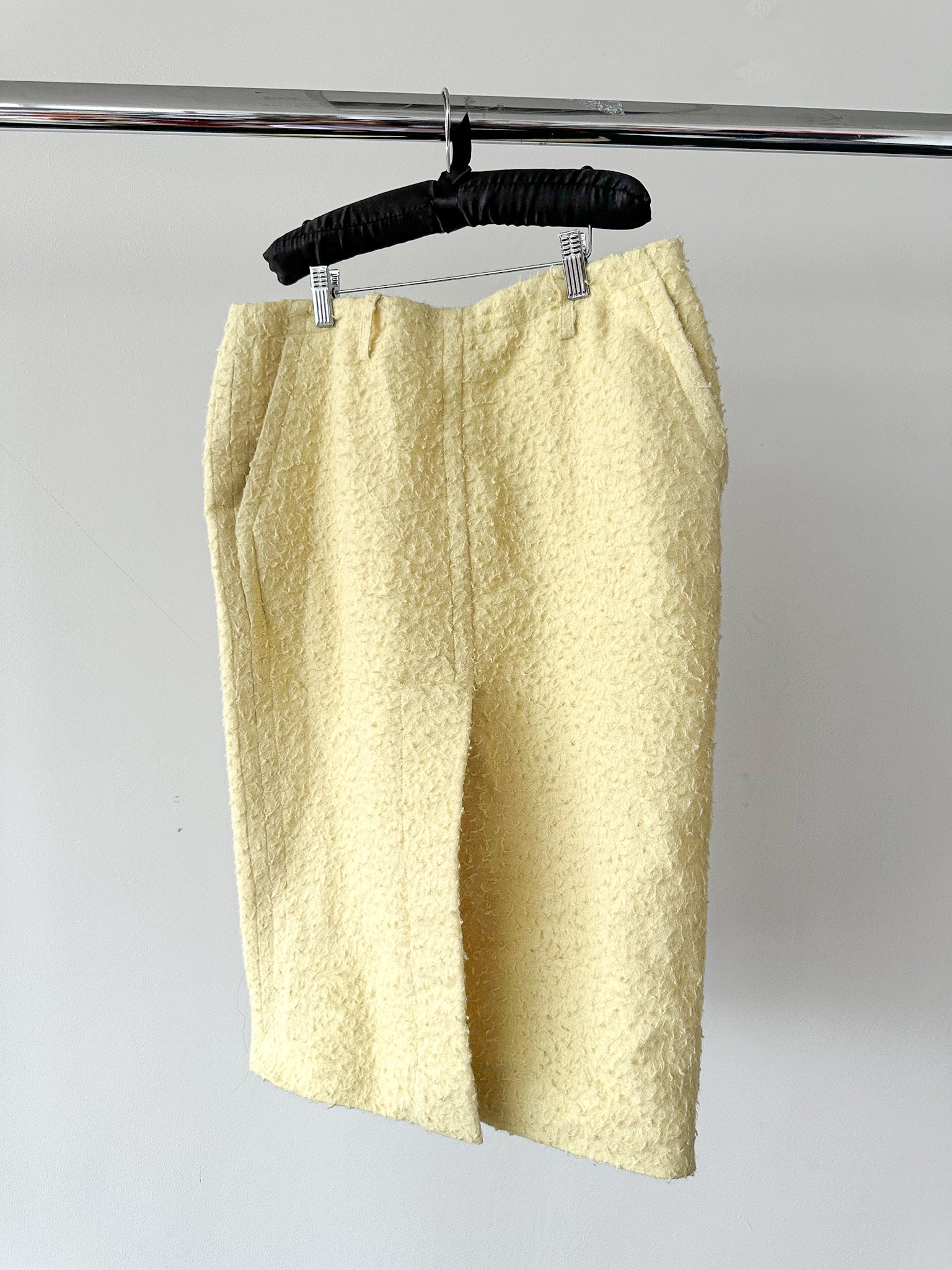 Marni Lemon Yellow Wooly Pencil Skirt