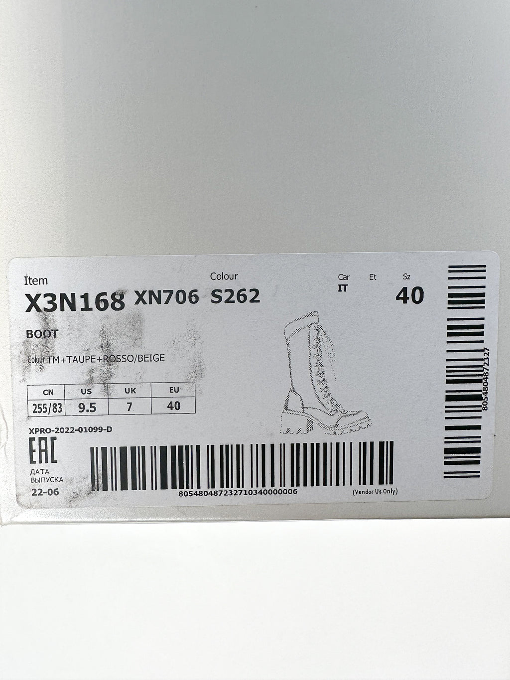 Emporio Armani Red Checked Wool Winter Suede Boots