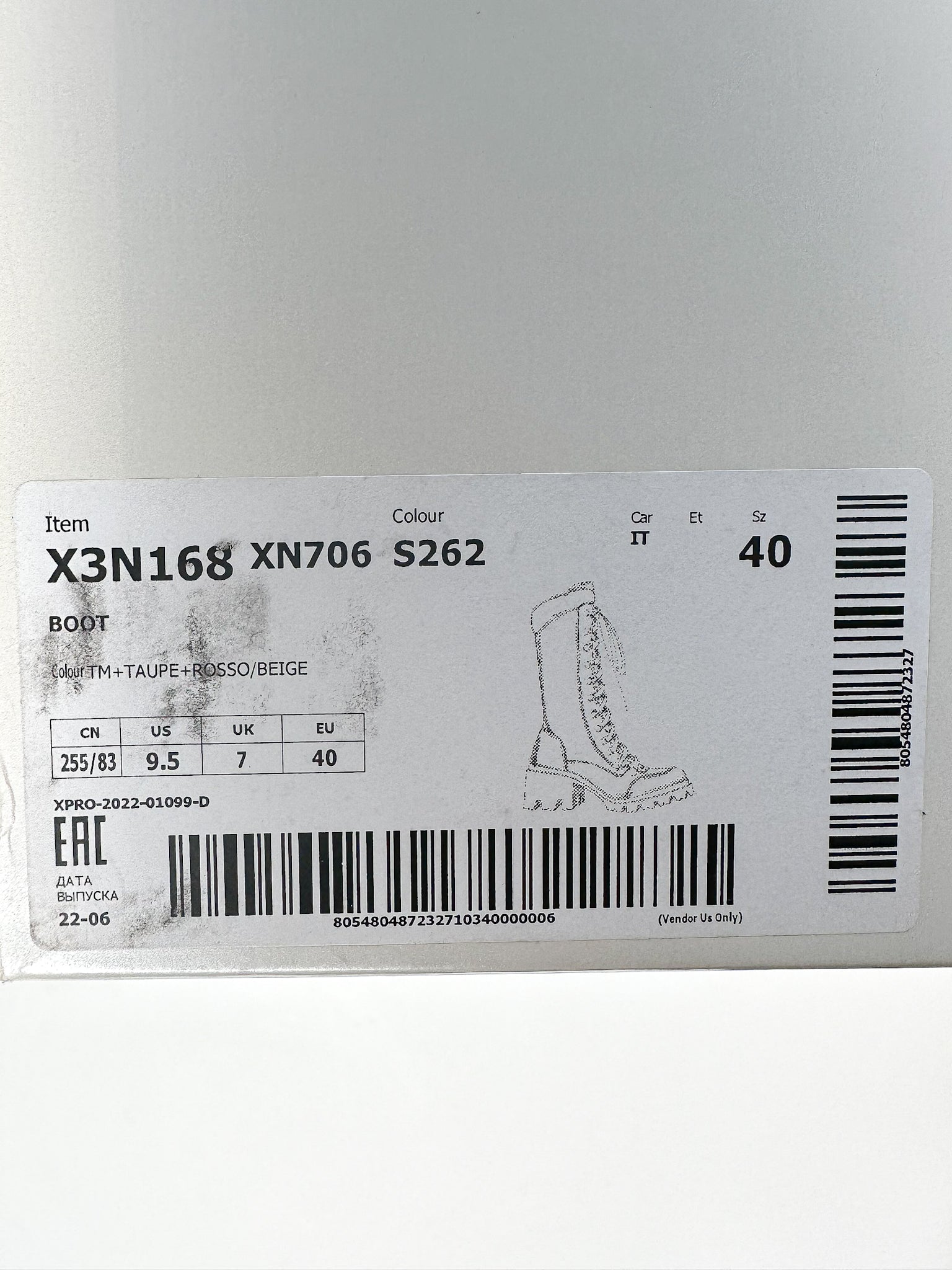 Emporio Armani Red Checked Wool Winter Suede Boots