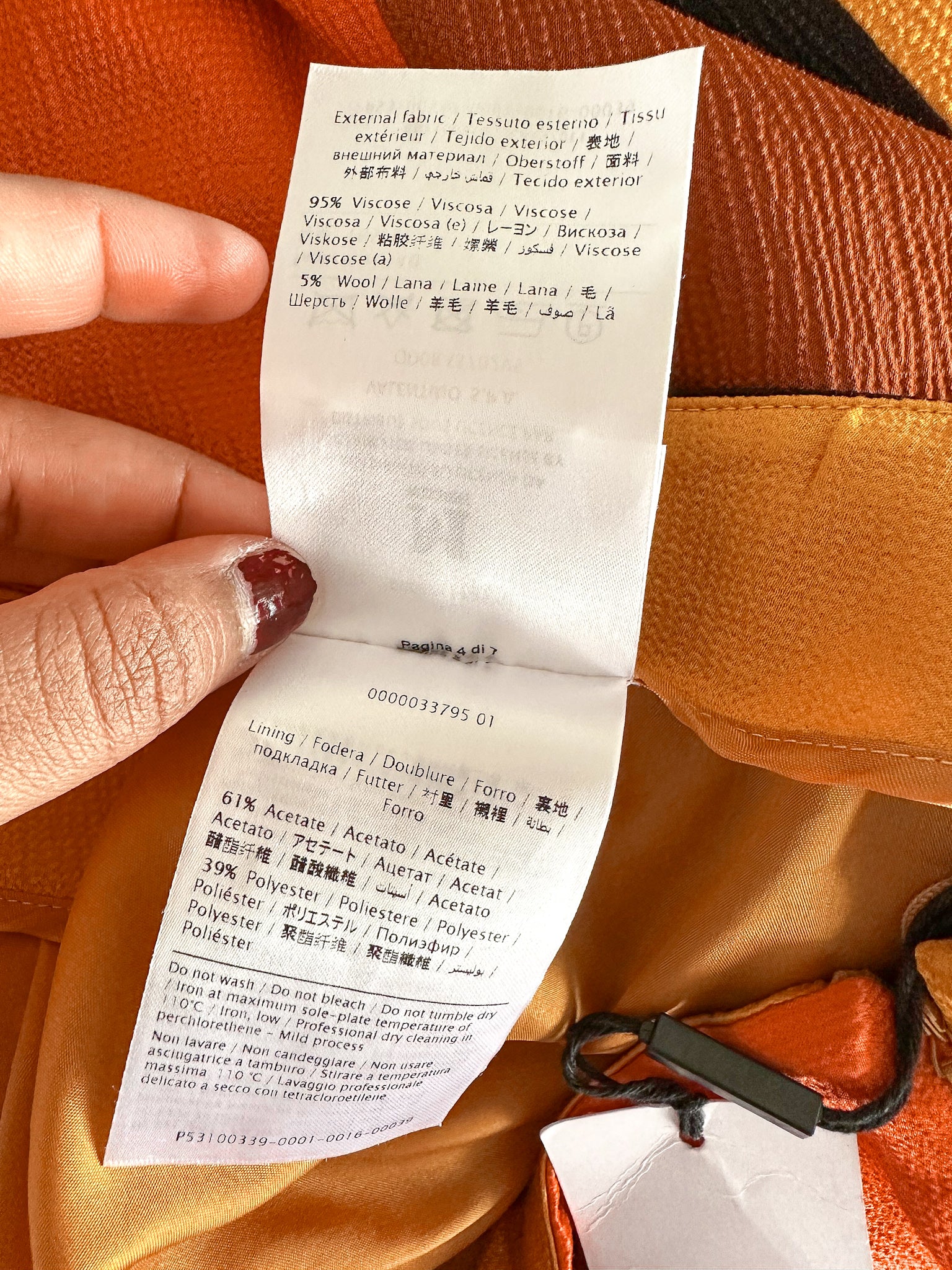 Missoni M Satin Orange Stripe Colourblock Skirt