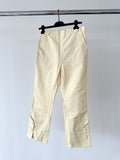 Marni Lemon Yellow Button Detail Cotton Linen Trousers