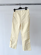 Marni Lemon Yellow Button Detail Cotton Linen Trousers