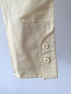 Marni Lemon Yellow Button Detail Cotton Linen Trousers