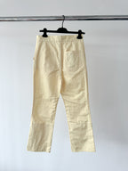 Marni Lemon Yellow Button Detail Cotton Linen Trousers