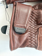 Belstaff Brown Leather Logo Clinch Motorcycle Gloves