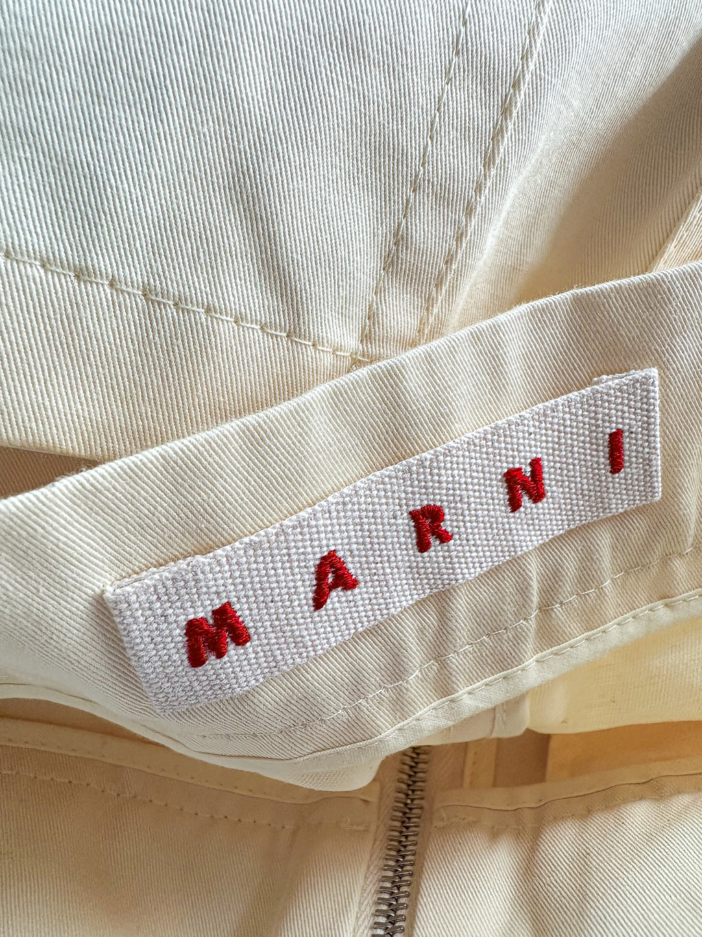 Marni Lemon Yellow Button Detail Cotton Linen Trousers