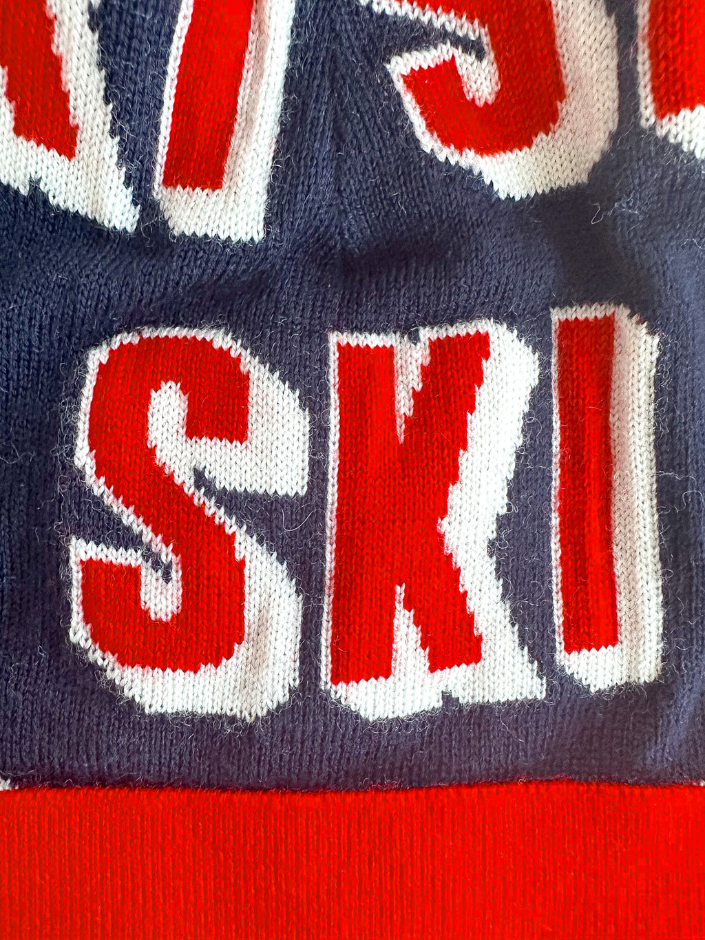 Perfect Moment Bobble Knit Ski Print Logo Beanie Hat