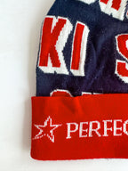 Perfect Moment Bobble Knit Ski Print Logo Beanie Hat