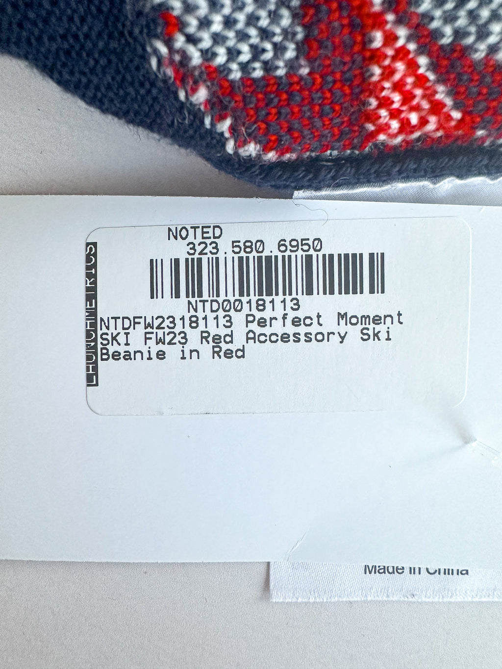 Perfect Moment Bobble Knit Ski Print Logo Beanie Hat