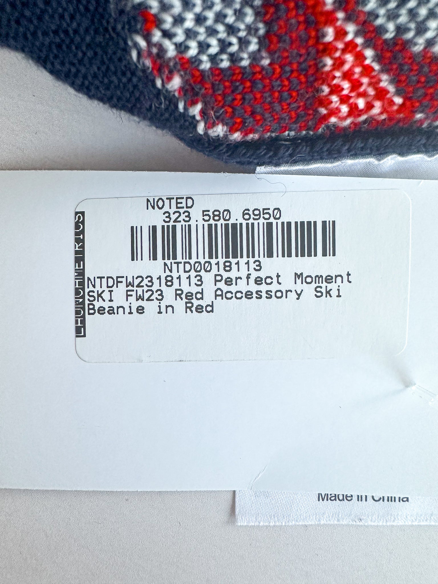 Perfect Moment Bobble Knit Ski Print Logo Beanie Hat