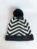 Perfect Moment Bobble Knit Striped Beanie Hat