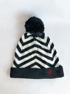 Perfect Moment Bobble Knit Striped Beanie Hat
