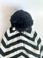 Perfect Moment Bobble Knit Striped Beanie Hat