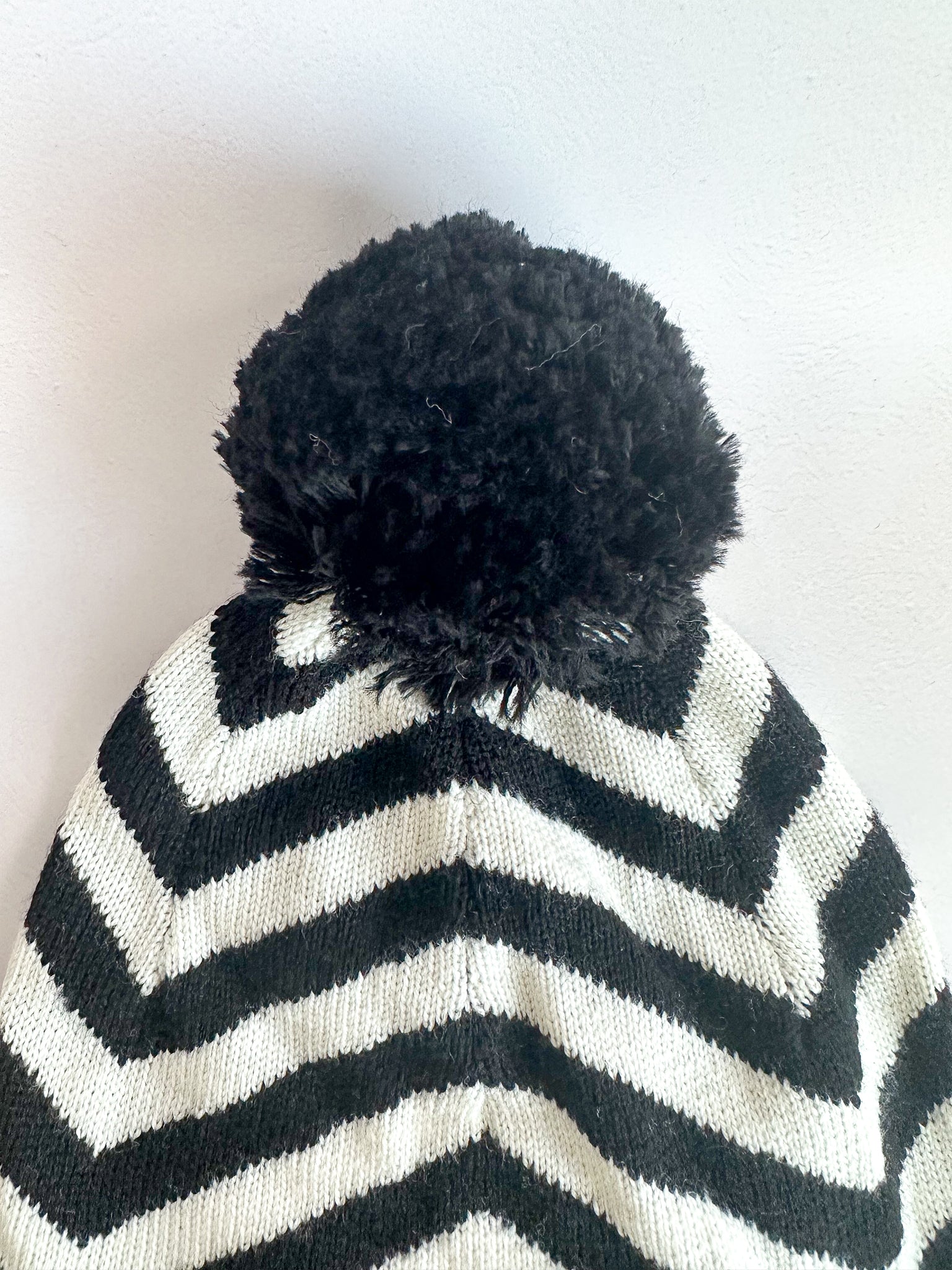 Perfect Moment Bobble Knit Striped Beanie Hat