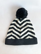 Perfect Moment Bobble Knit Striped Beanie Hat