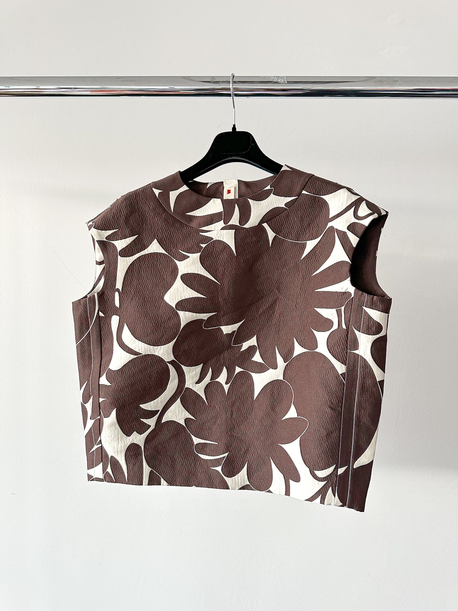 Marni Brown Floral Woven Print Blouse