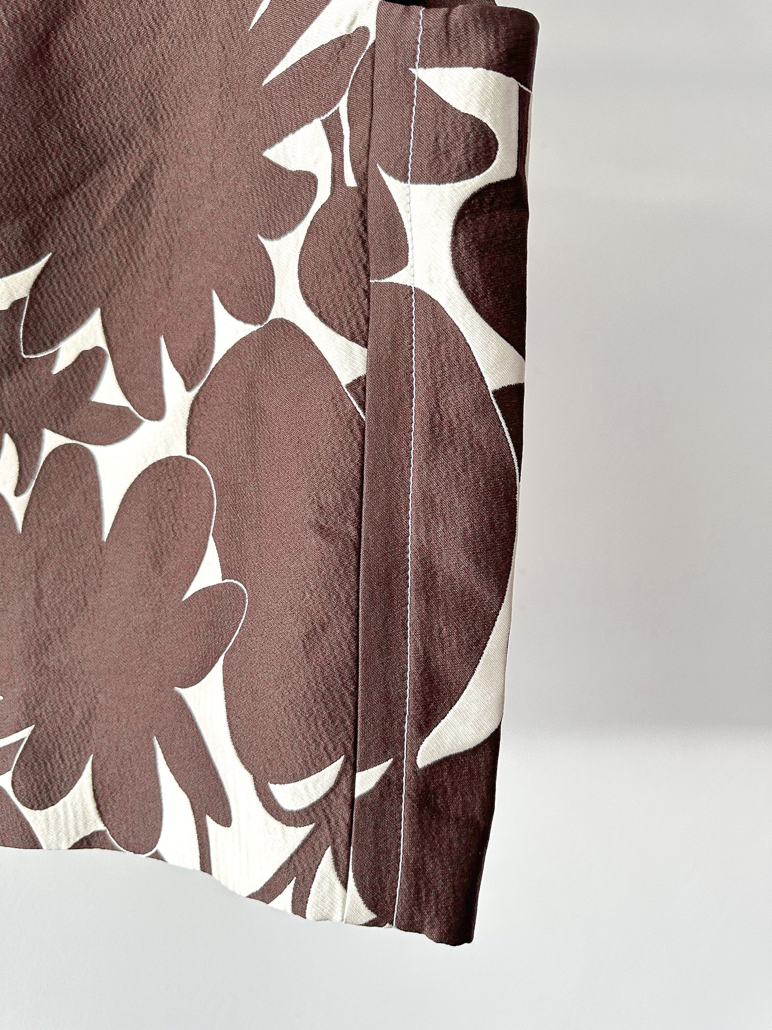 Marni Brown Floral Woven Print Blouse