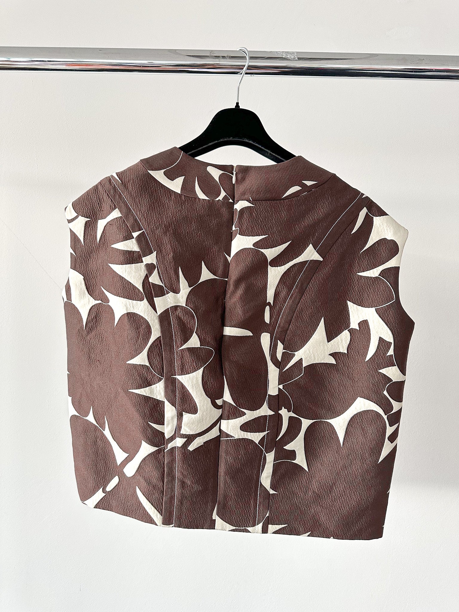 Marni Brown Floral Woven Print Blouse