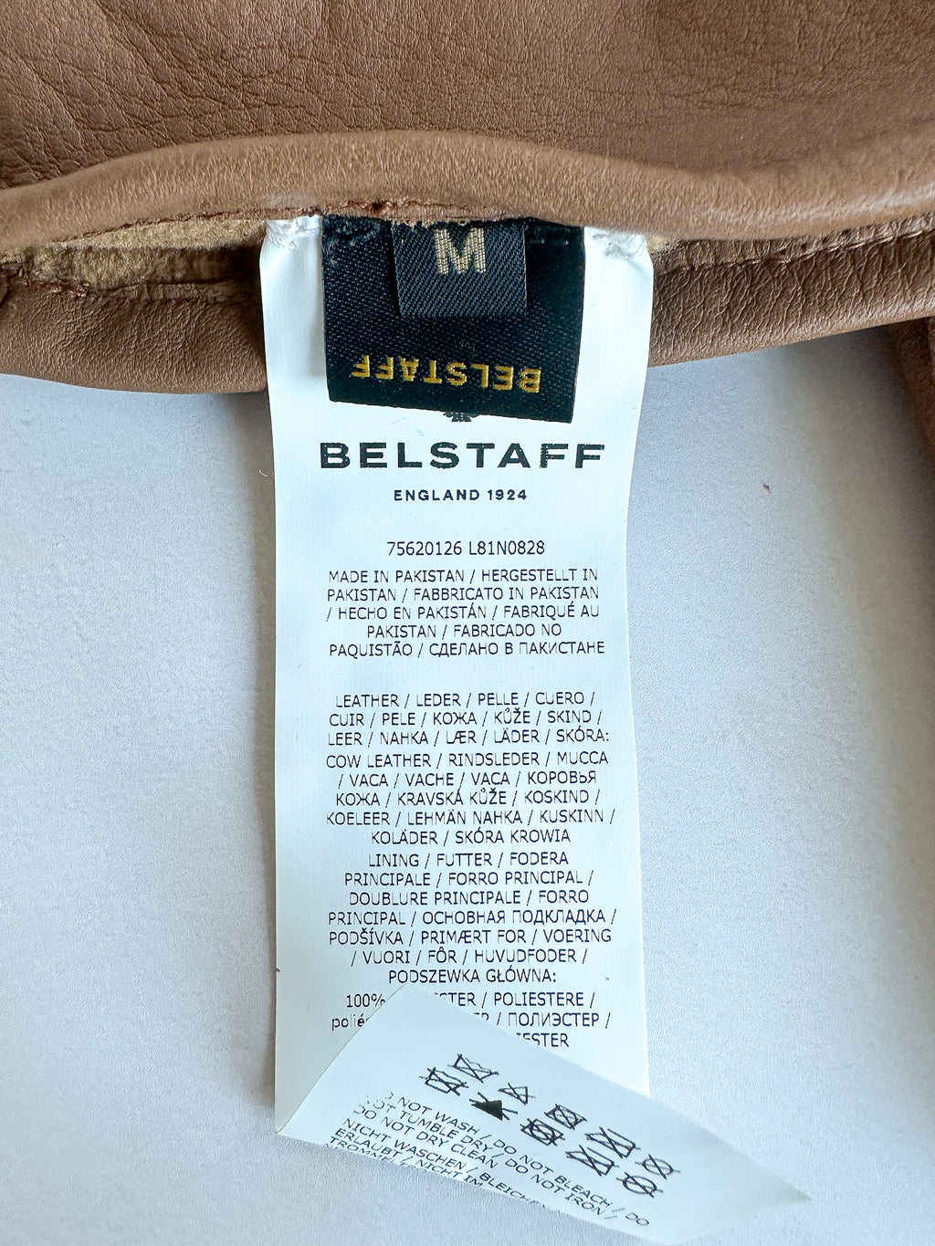 Belstaff Cow Leather Tan Brown Motorcycle Gloves