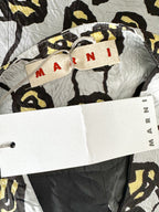 Marni Blue Floral Print Jacquard Textured Satin Woven Dress