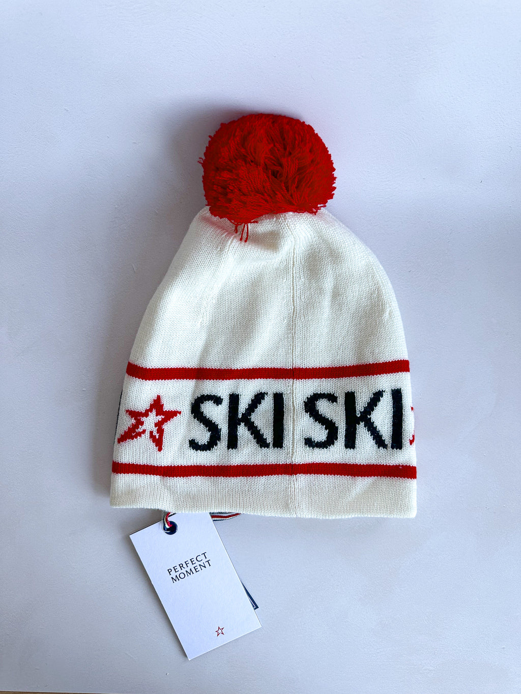 Perfect Moment Ski Bobble Embellished Wool Beanie Hat