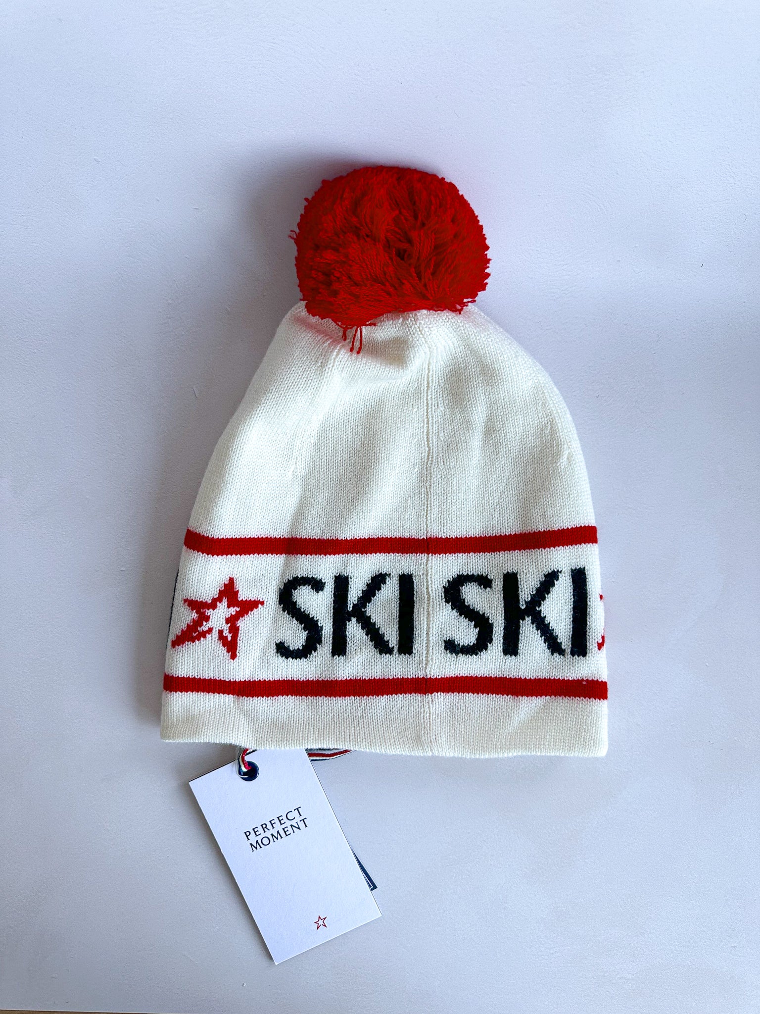 Perfect Moment Ski Bobble Embellished Wool Beanie Hat