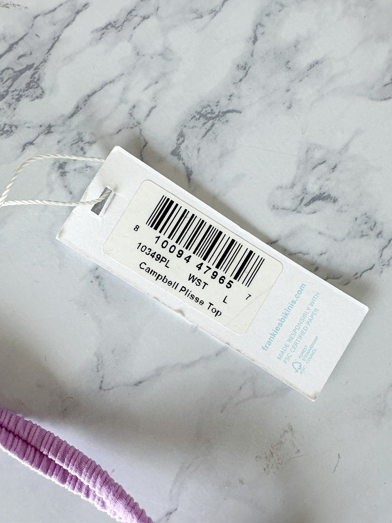 Frankies Bikini Campbell Plisse Wisteria Purple Bikini Top