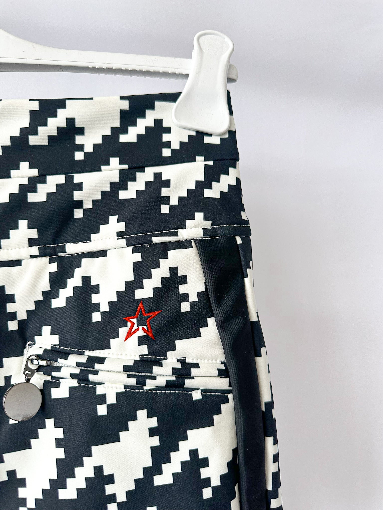 Perfect Moment Aurora Houndstooth Black & White High Waist Flare Ski Pants Trousers