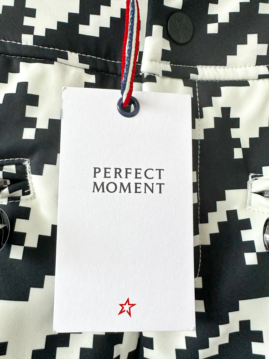 Perfect Moment Aurora Houndstooth Black & White High Waist Flare Ski Pants Trousers