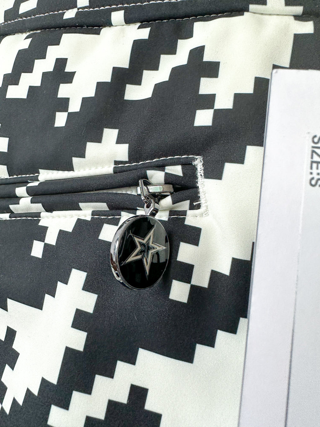 Perfect Moment Aurora Houndstooth Black & White High Waist Flare Ski Pants Trousers