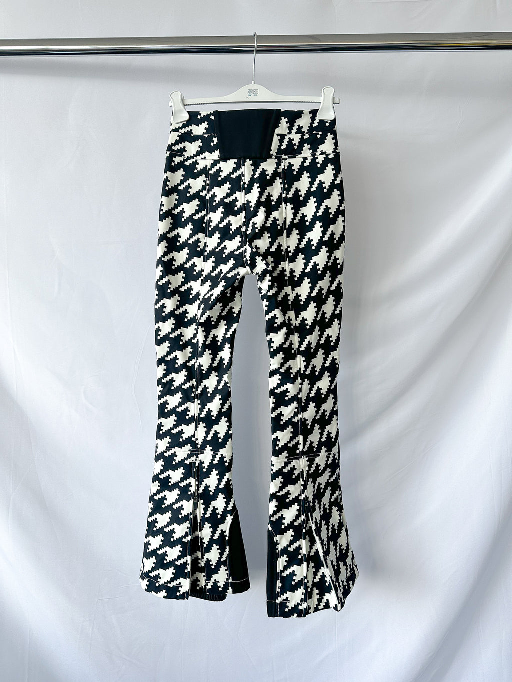 Perfect Moment Aurora Houndstooth Black & White High Waist Flare Ski Pants Trousers