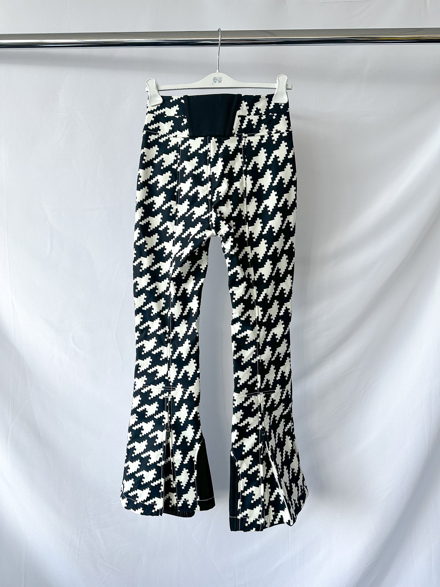 Perfect Moment Aurora Houndstooth Black & White High Waist Flare Ski Pants Trousers