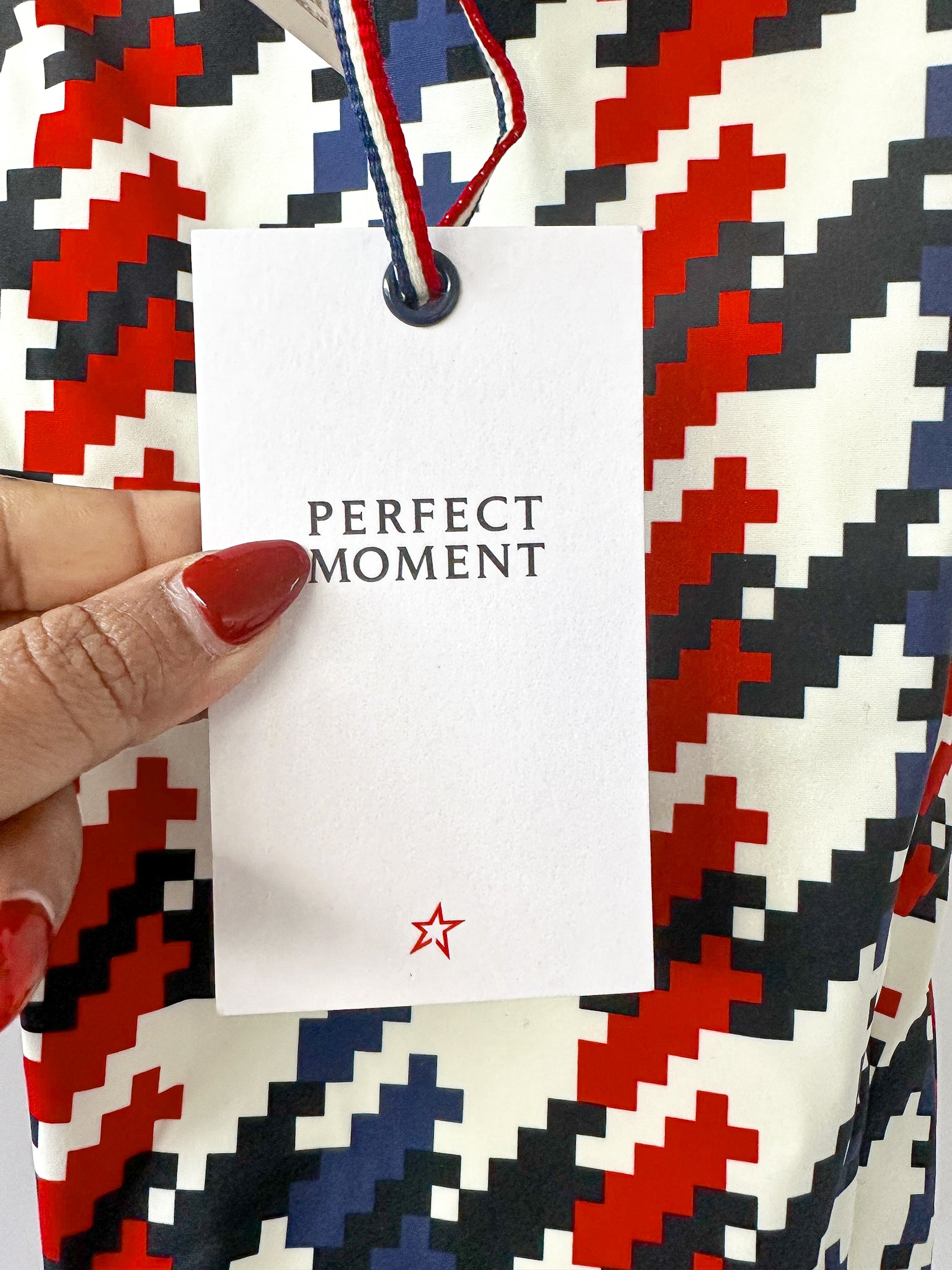 Perfect Moment Ski Aurora Red White Blue Houndstooth Flare Pant Trousers