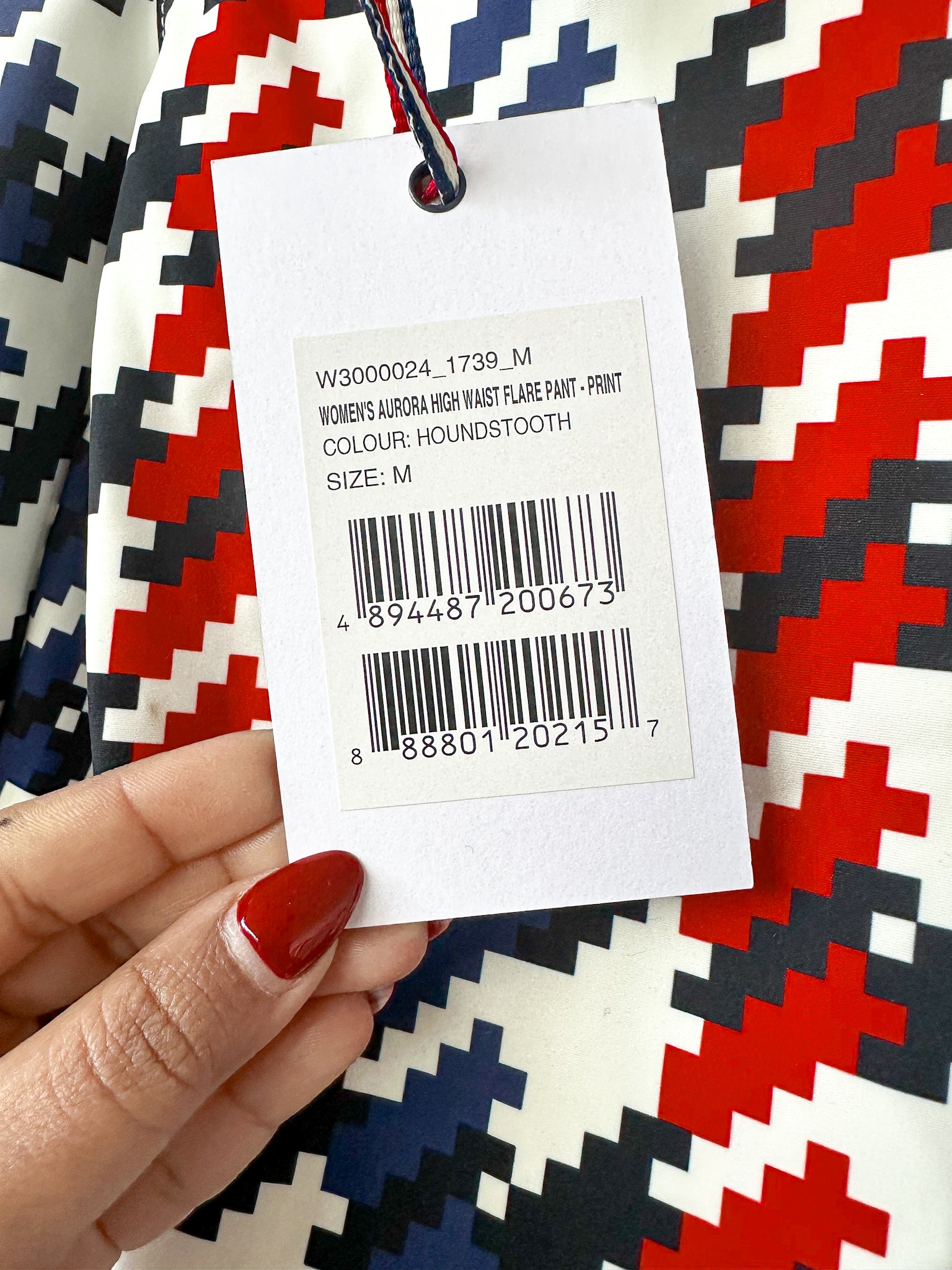 Perfect Moment Ski Aurora Red White Blue Houndstooth Flare Pant Trousers