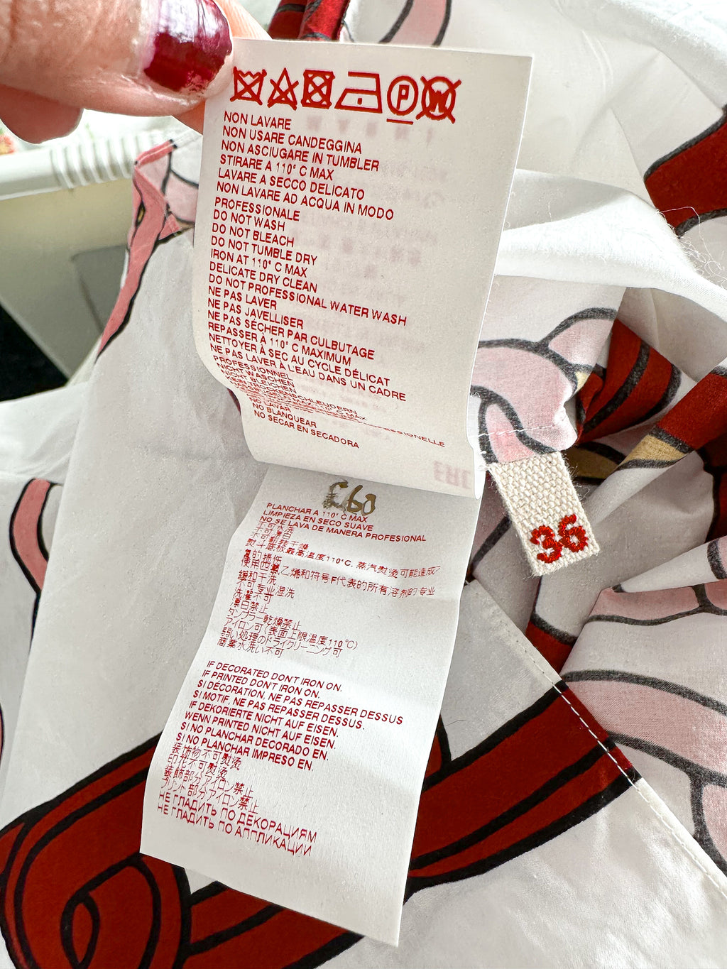 Marni Pink Red Chain Print Cotton Poplin Top