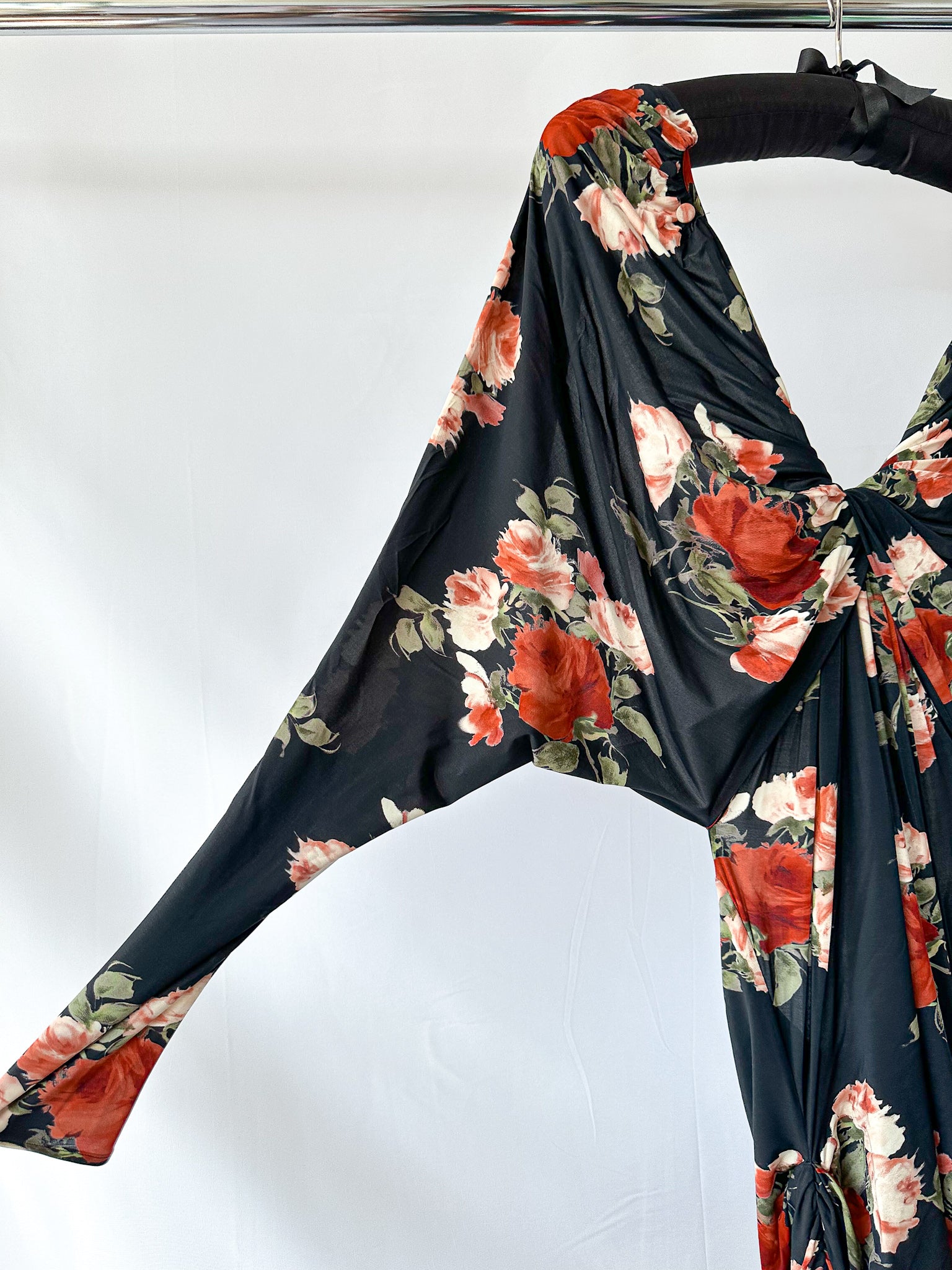 Magda Butrym 11 Floral Black Long Sleeve Dress