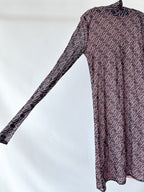 Blumarine Logo Mesh Long Sleeve Dress