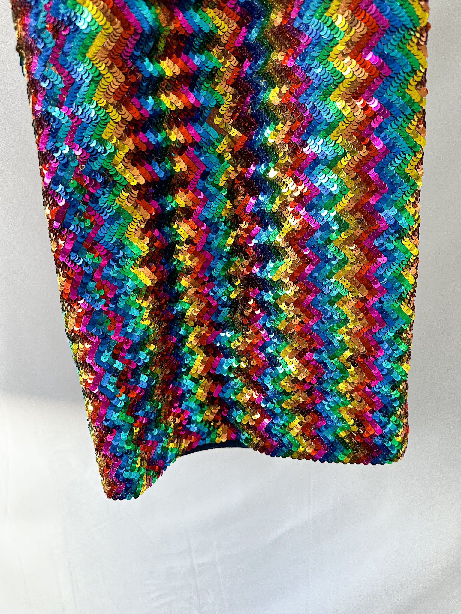 Ashish Sequinned Embellished Rainbow Chevron Georgette Trousers