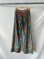 Ashish Sequinned Embellished Rainbow Chevron Georgette Trousers