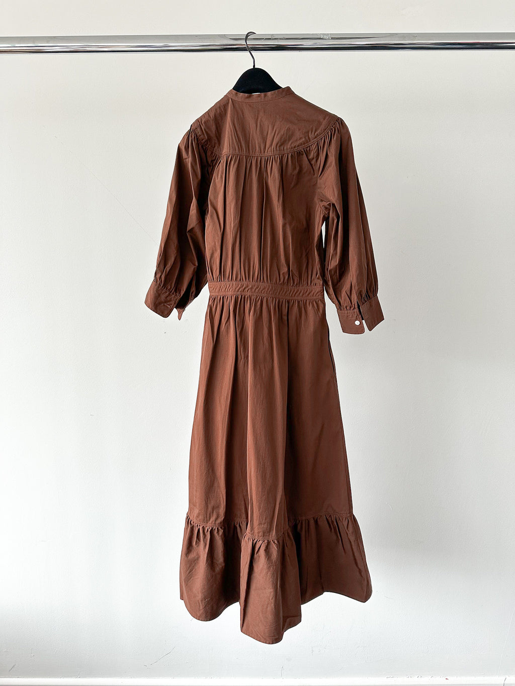 POLO RALPH LAUREN Brown Poplin Quiet Luxury Midi Dress