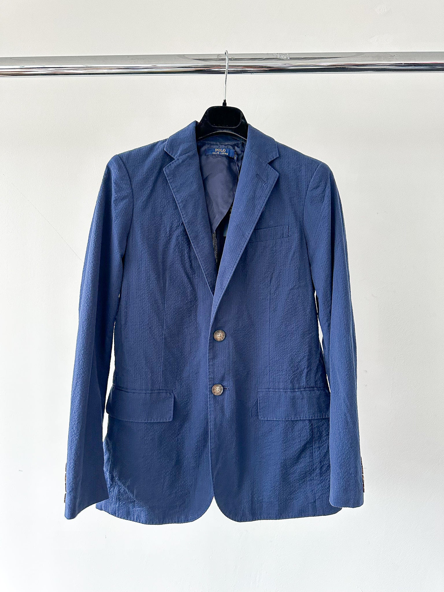 POLO RALPH LAUREN Blue Seersucker Blazer Jacket