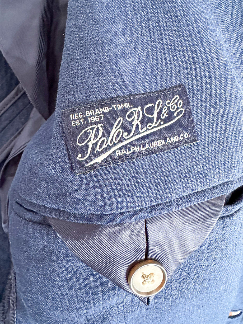 POLO RALPH LAUREN Blue Seersucker Blazer Jacket