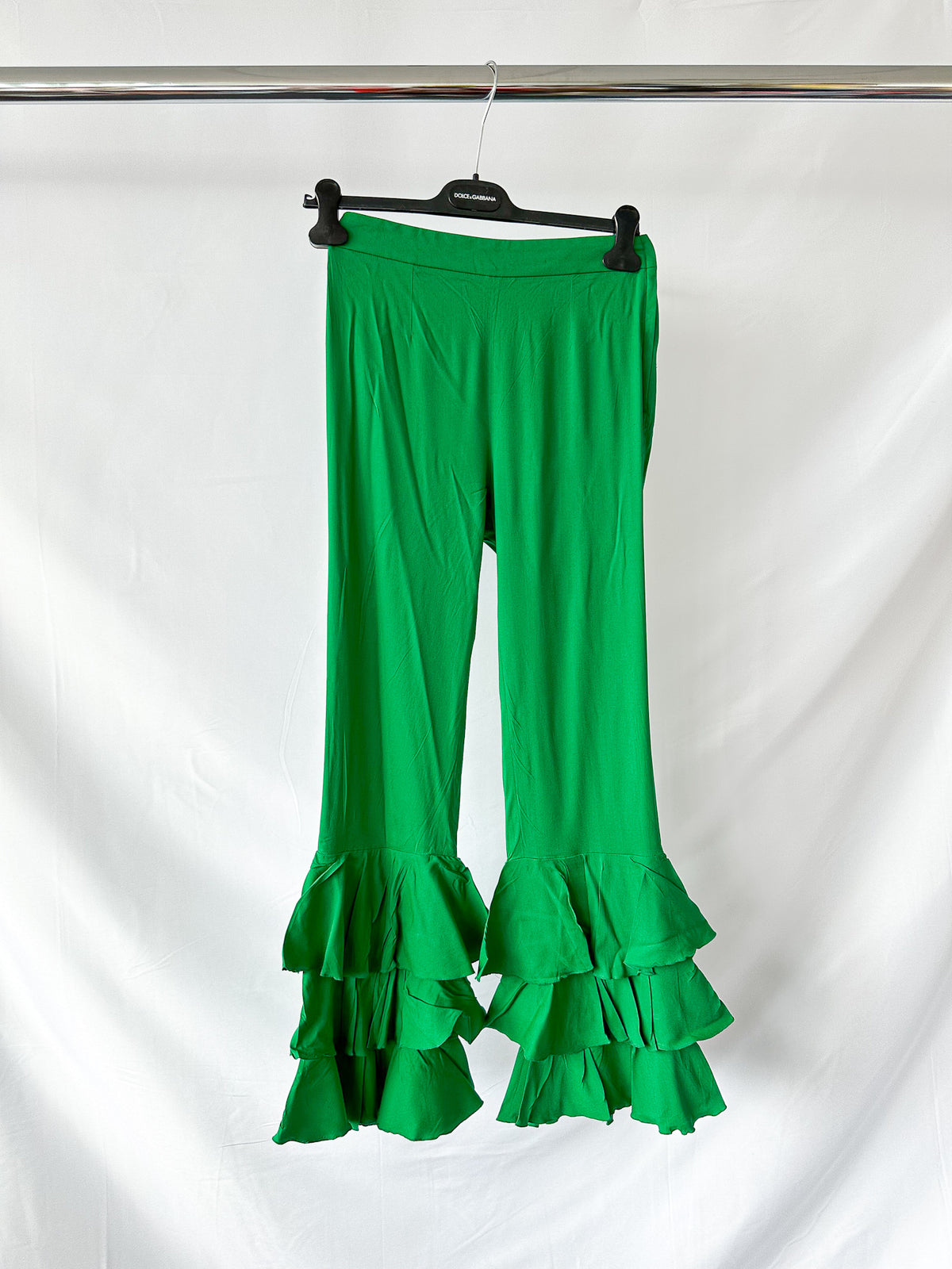 Frilly Flounce Layered Bell Bottom Trousers