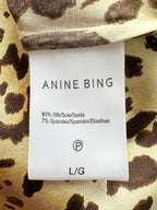 Anine Bing Cheetah Print Silk Satin Mini Slip Dress